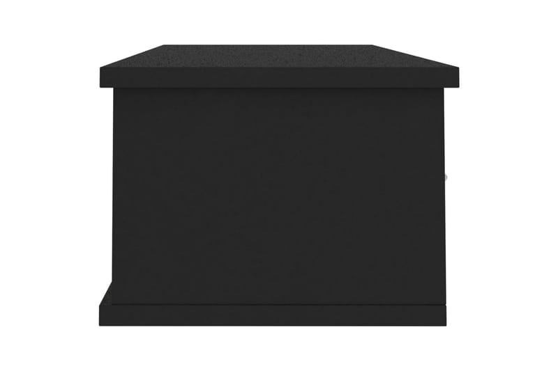 Väggmonterade lådor svart 88x26x18,5 cm spånskiva - Svart - Väggförvaring