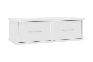 Väggmonterade lådor vit högglans 60x26x18,5 cm spånskiva
