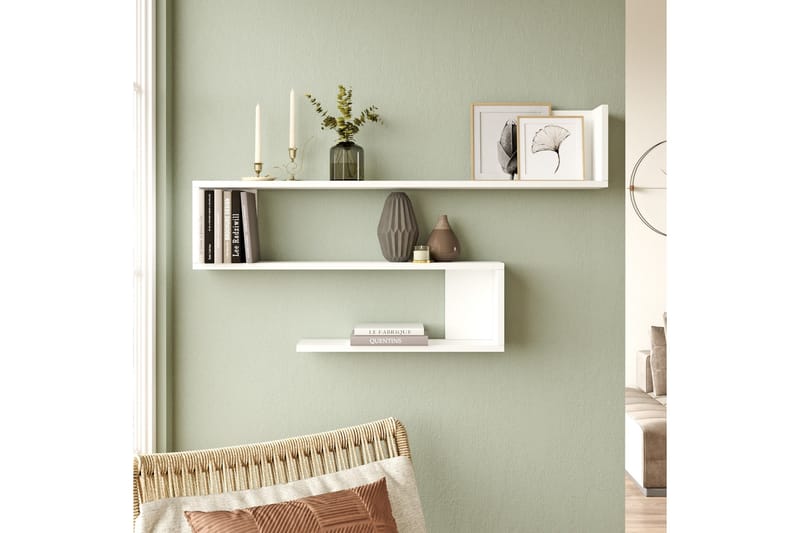 Vägghylla Ezzi 120 cm - Vit - Förvaring - Hylla