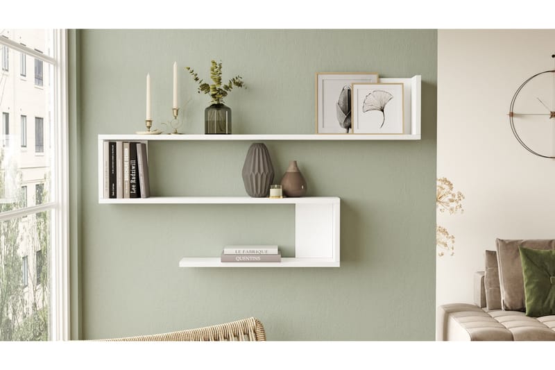 Vägghylla Ezzi 120 cm - Vit - Förvaring - Hylla