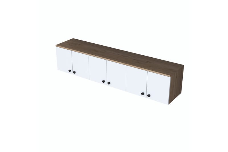 Jaibir Vägghylla 179,6x37,5 cm Brun/Vit - Hanah Home - Förvaring - Hylla - Vägghylla