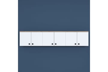 Jaibir Vägghylla 179,6x37,5 cm Brun/Vit - Hanah Home - Förvaring - Hylla - Vägghylla