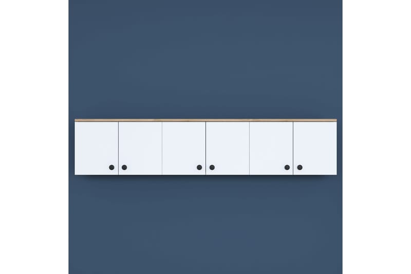 Jaibir Vägghylla 179,6x37,5 cm Brun/Vit - Hanah Home - Förvaring - Hylla - Vägghylla