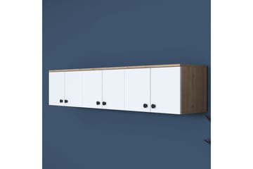 Jaibir Vägghylla 179,6x37,5 cm Brun/Vit - Hanah Home - Förvaring - Hylla - Vägghylla