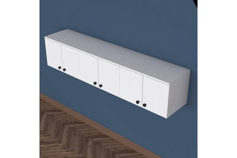 Jaibir Vägghylla 179,6x37,5 cm Vit - Hanah Home - Förvaring - Hylla - Vägghylla