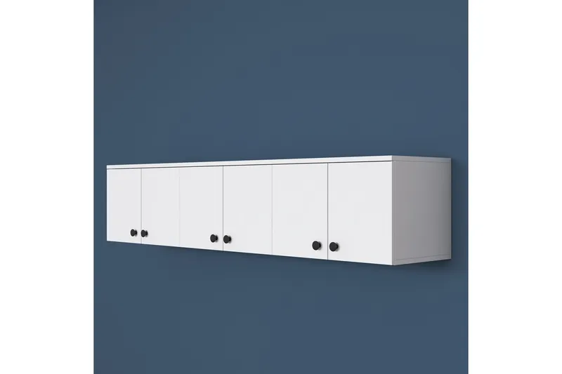 Jaibir Vägghylla 179,6x37,5 cm Vit - Hanah Home - Förvaring - Hylla - Vägghylla