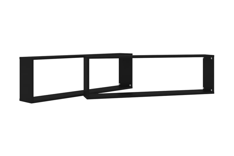 Vägghylla kubformad 2 st svart 100x15x30 cm spånskiva - Svart - Vägghylla - Väggförvaring