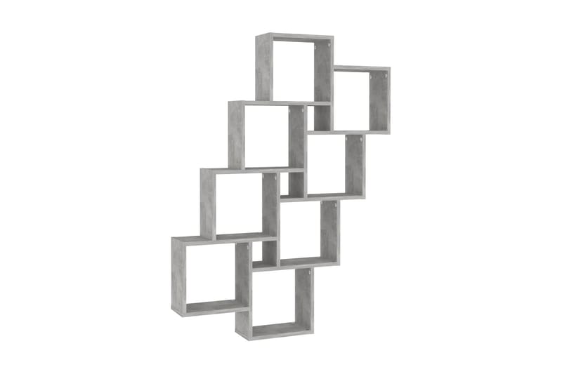 Vägghylla kubformad betonggrå 90x15x119 cm spånskiva - Betonggrå - Vägghylla - Väggförvaring