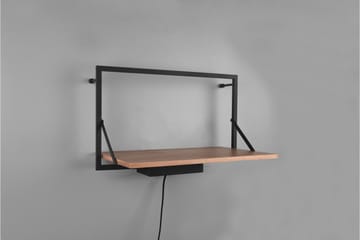Vägghylla Leonie LED-belyst 50x30 cm Trä/Svart - Trä/Svart - Förvaring - Småförvaring - Väggförvaring