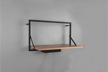 Vägghylla Leonie LED-belyst 50x30 cm Trä/Svart - Trä/Svart - Förvaring - Småförvaring - Väggförvaring