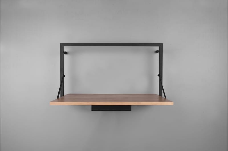 Vägghylla Leonie LED-belyst 50x30 cm Trä/Svart - Trä/Svart - Förvaring - Småförvaring - Väggförvaring