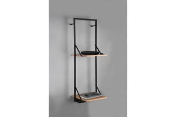 Vägghylla Leonie LED-belyst 72x27 cm Trä/Svart - Trä/Svart - Förvaring - Småförvaring - Väggförvaring