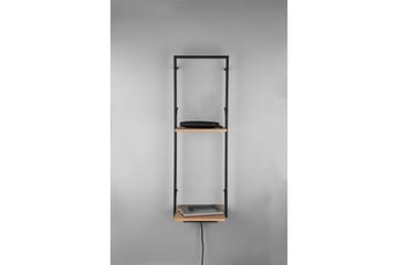 Vägghylla Leonie LED-belyst 72x27 cm Trä/Svart - Trä/Svart - Förvaring - Småförvaring - Väggförvaring
