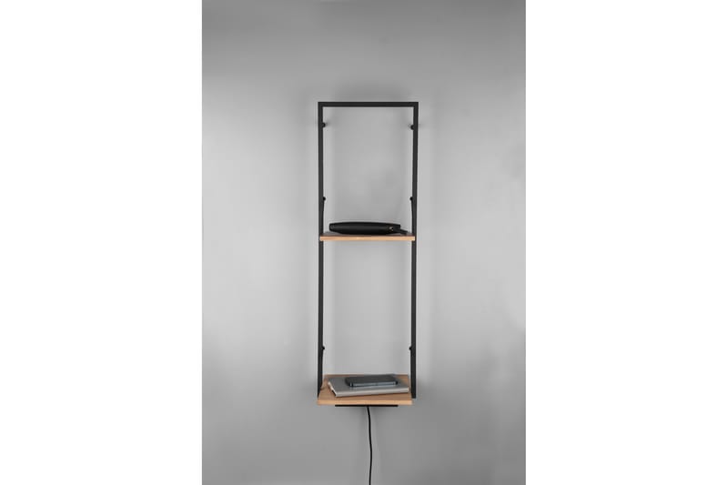 Vägghylla Leonie LED-belyst 72x27 cm Trä/Svart - Trä/Svart - Förvaring - Småförvaring - Väggförvaring