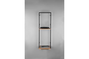 Vägghylla Leonie LED-belyst 72x27 cm Trä/Svart - Trä/Svart - Förvaring - Småförvaring - Väggförvaring