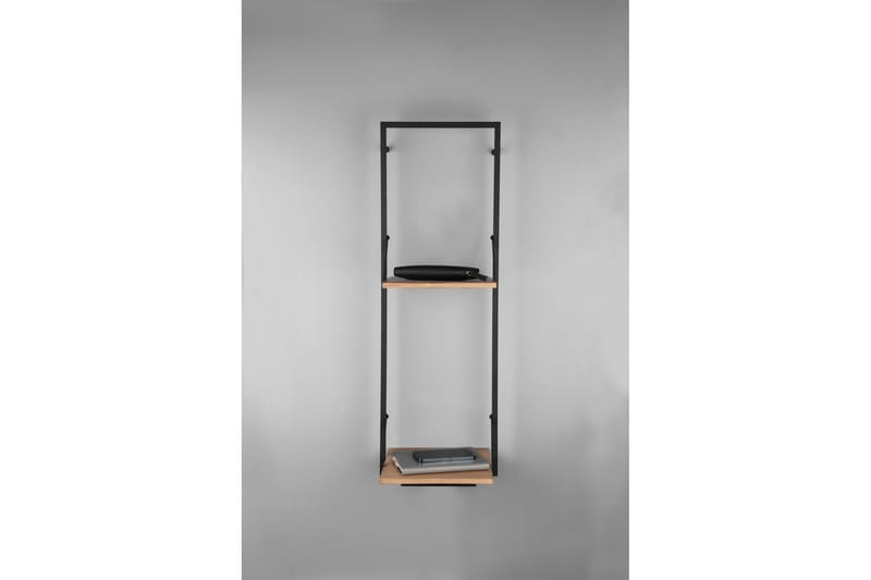 Vägghylla Leonie LED-belyst 72x27 cm Trä/Svart - Trä/Svart - Förvaring - Småförvaring - Väggförvaring