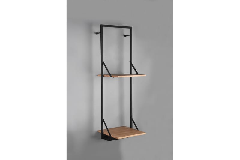 Vägghylla Leonie LED-belyst 72x27 cm Trä/Svart - Trä/Svart - Förvaring - Småförvaring - Väggförvaring