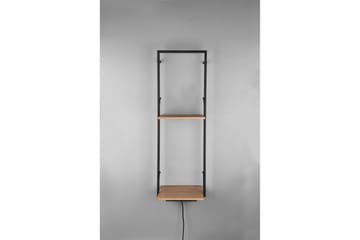 Vägghylla Leonie LED-belyst 72x27 cm Trä/Svart - Trä/Svart - Förvaring - Småförvaring - Väggförvaring