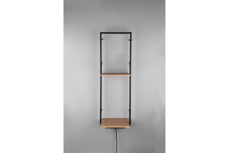 Vägghylla Leonie LED-belyst 72x27 cm Trä/Svart - Trä/Svart - Förvaring - Småförvaring - Väggförvaring