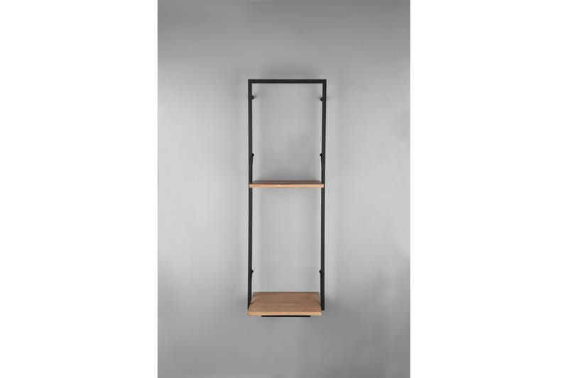 Vägghylla Leonie LED-belyst 72x27 cm Trä/Svart - Trä/Svart - Förvaring - Småförvaring - Väggförvaring