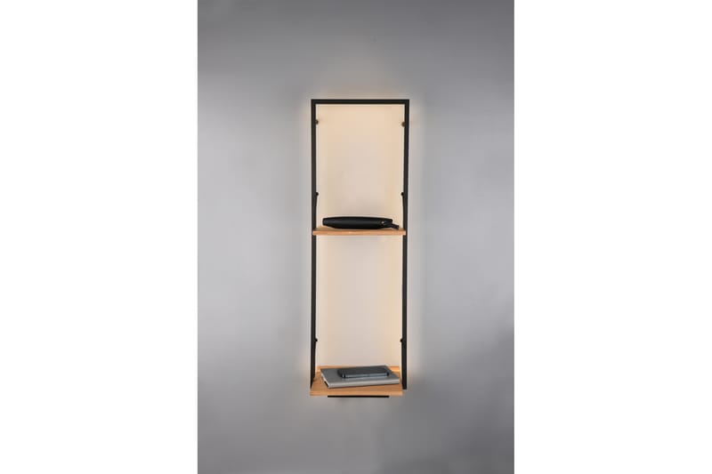 Vägghylla Leonie LED-belyst 72x27 cm Trä/Svart - Trä/Svart - Förvaring - Småförvaring - Väggförvaring