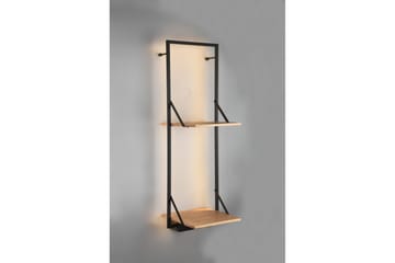 Vägghylla Leonie LED-belyst 72x27 cm Trä/Svart - Trä/Svart - Förvaring - Småförvaring - Väggförvaring