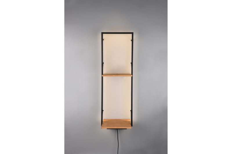 Vägghylla Leonie LED-belyst 72x27 cm Trä/Svart - Trä/Svart - Förvaring - Småförvaring - Väggförvaring