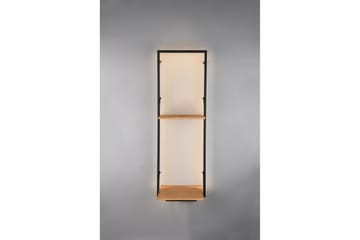 Vägghylla Leonie LED-belyst 72x27 cm Trä/Svart - Trä/Svart - Förvaring - Småförvaring - Väggförvaring