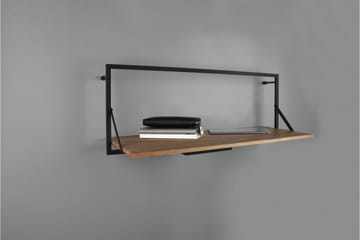 Vägghylla Leonie LED-belyst 90x30 cm Trä/Svart - Trä/Svart - Förvaring - Småförvaring - Väggförvaring