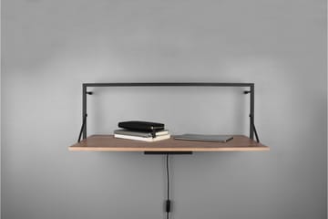 Vägghylla Leonie LED-belyst 90x30 cm Trä/Svart - Trä/Svart - Förvaring - Småförvaring - Väggförvaring