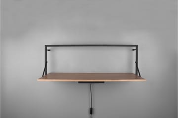 Vägghylla Leonie LED-belyst 90x30 cm Trä/Svart - Trä/Svart - Förvaring - Småförvaring - Väggförvaring