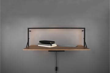Vägghylla Leonie LED-belyst 90x30 cm Trä/Svart - Trä/Svart - Förvaring - Småförvaring - Väggförvaring