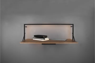 Vägghylla Leonie LED-belyst 90x30 cm Trä/Svart - Trä/Svart - Förvaring - Småförvaring - Väggförvaring