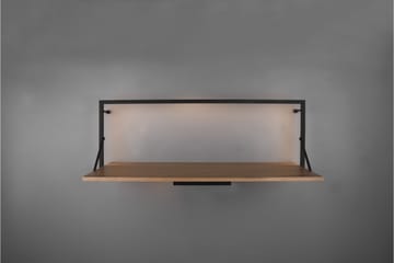 Vägghylla Leonie LED-belyst 90x30 cm Trä/Svart - Trä/Svart - Förvaring - Småförvaring - Väggförvaring