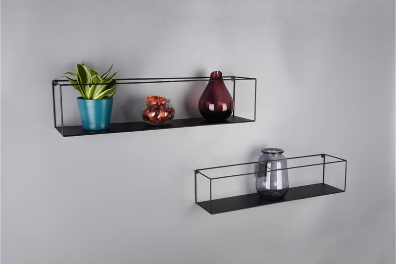Vägghylla Tinka 2 st 65x15x15 cm Svart - Svart - Förvaring - Småförvaring - Väggförvaring