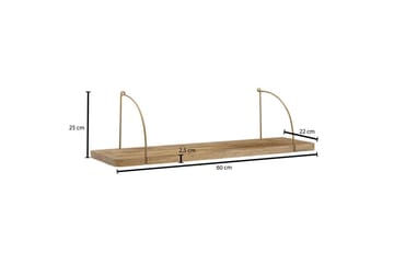 Vägghylla Wohnling massivt trä, metallhänghylla, industriell loftstil 60 cm - 60 cm - Förvaring - Småförvaring - Väggförvaring