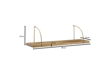 Vägghylla Wohnling massivt trä, metallhänghylla, industriell loftstil 80 cm - 80 cm - Förvaring - Småförvaring - Väggförvaring