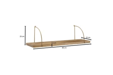 Vägghylla Wohnling massivt trä, metallhänghylla, industriell loftstil 80 cm - 80 cm - Förvaring - Småförvaring - Väggförvaring