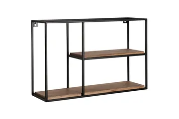 Vägghylla Wohnling Massivt trä metallram väggmonterad industriell - Förvaring - Småförvaring - Väggförvaring