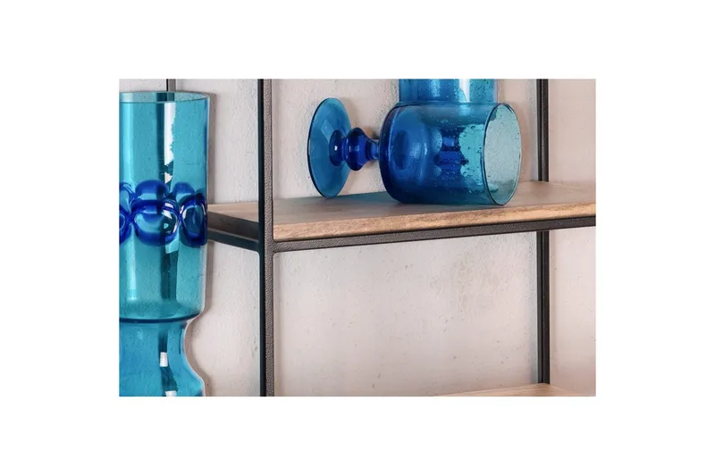 Vägghylla Wohnling Massivt trä metallram väggmonterad industriell - Förvaring - Småförvaring - Väggförvaring