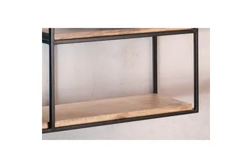 Vägghylla Wohnling Massivt trä metallram väggmonterad industriell - Förvaring - Småförvaring - Väggförvaring