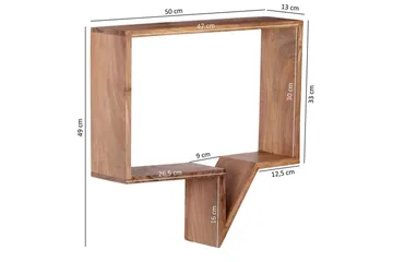 Vägghylla Wohnling Set med 2 solid trähyllor i form av pratbubblor, modern loftstil Akacia - Akacia - Förvaring - Småförvaring - Väggförvaring