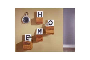 Vägghylla Wohnling Set med 4 massivt trä kub-optik väggmonterad modern - Förvaring - Småförvaring - Väggförvaring