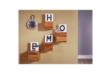 Vägghylla Wohnling Set med 4 massivt trä kub-optik väggmonterad modern - Förvaring - Småförvaring - Väggförvaring