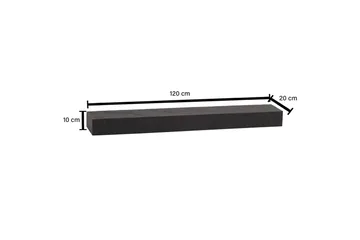 Vägghylla Wohnling svart stenoptik, väggmonterad, svävande hylla, modern loftstil 120 cm - 120 cm - Förvaring - Småförvaring - Väggförvaring