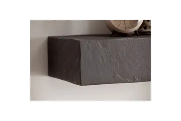 Vägghylla Wohnling svart stenoptik, väggmonterad, svävande hylla, modern loftstil 120 cm - 120 cm - Förvaring - Småförvaring - Väggförvaring