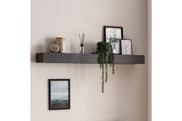 Vägghylla Wohnling svart stenoptik, väggmonterad, svävande hylla, modern loftstil 120 cm - 120 cm - Förvaring - Småförvaring - Väggförvaring