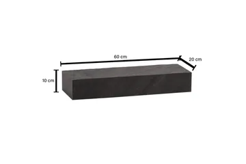 Vägghylla Wohnling svart stenoptik, väggmonterad, svävande hylla, modern loftstil 60 cm - 60 cm - Förvaring - Småförvaring - Väggförvaring