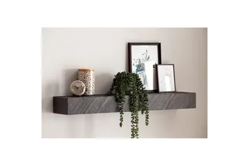 Vägghylla Wohnling svart stenoptik, väggmonterad, svävande hylla, modern loftstil 90 cm - 90 cm - Förvaring - Småförvaring - Väggförvaring