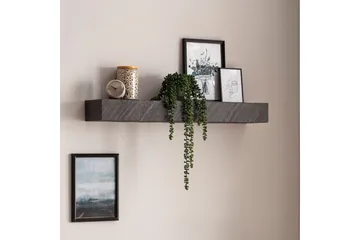 Vägghylla Wohnling svart stenoptik, väggmonterad, svävande hylla, modern loftstil 90 cm - 90 cm - Förvaring - Småförvaring - Väggförvaring